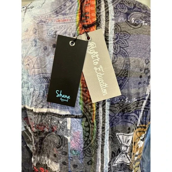 Shana Crushed Right To Education Tunic Women's Size M Purple Travel Art To Wear - Picture 6 of 13